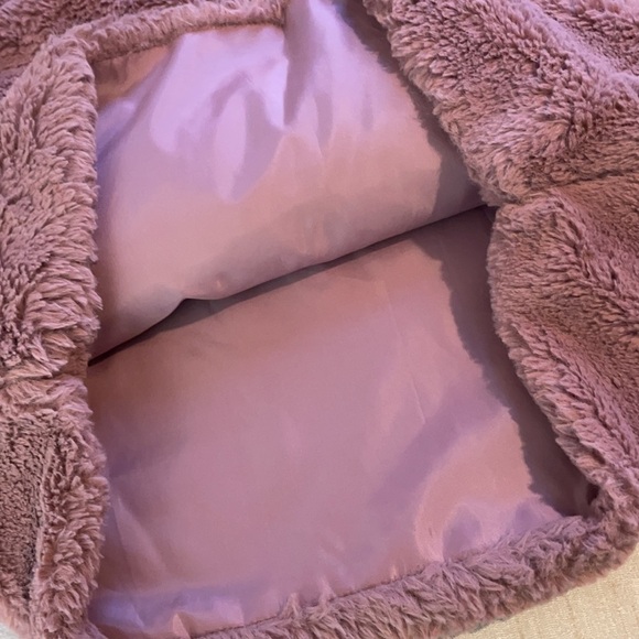 Listicle 1/4 zip Faux fur soft pullover popover teddy bear Mauve cozy M - Picture 6 of 11